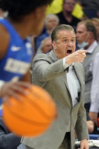 Kentucky head coach John Calipari shouts at an official during the first half.jpeg