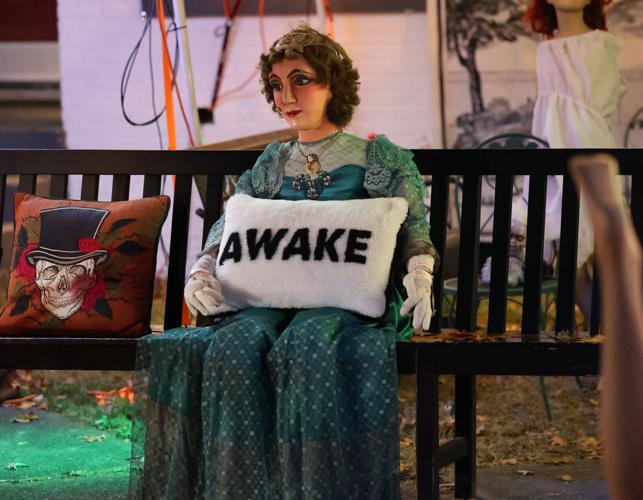 Dummy on front yard of hillcrest.JPG