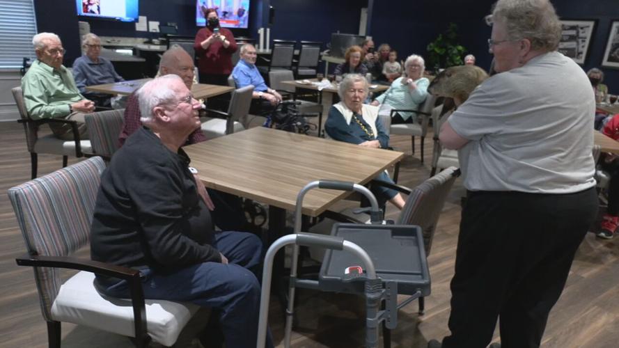 Major from Second Chances Wildlife visits seniors on Groundhog Day