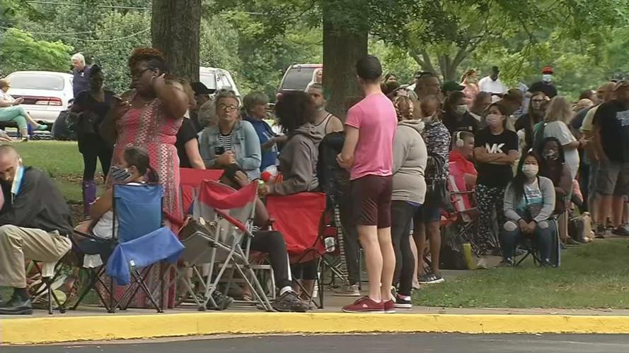 Lines of unemployed people turned away in Frankfort on Wednesday, June 24, 2020