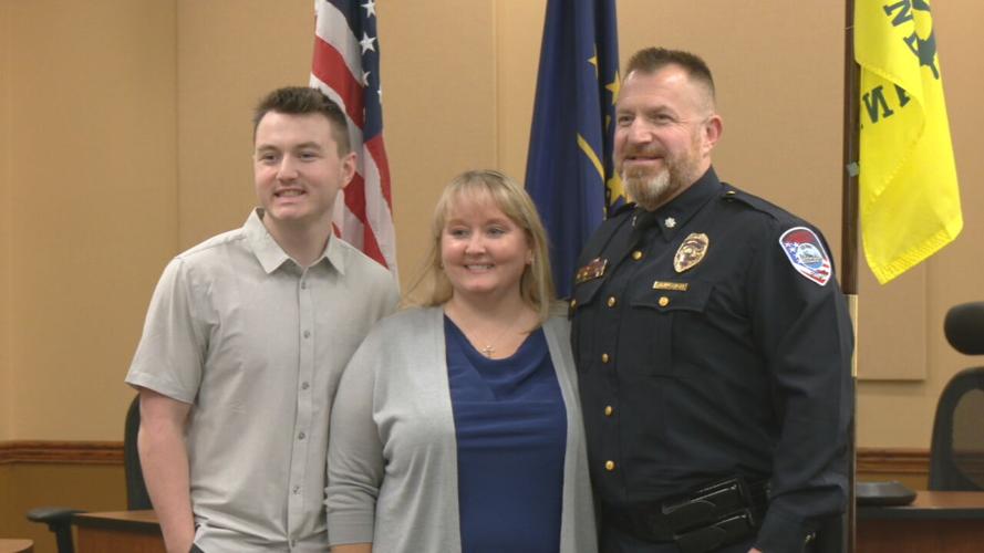 New Jeffersonville Asst. Police Chief Joshua Lynch with family