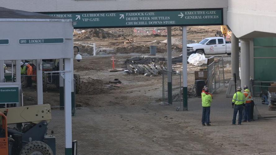 Churchill Downs paddock, view from balcony at Kentucky Derby Museum. Jan. 9, 2023