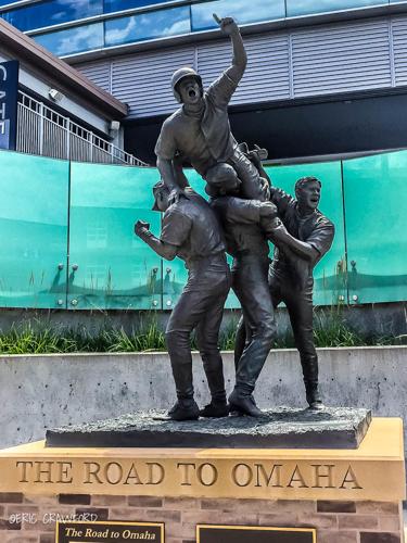 College World Series Dogpile statue