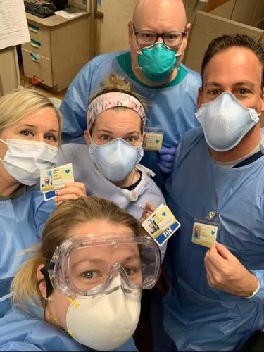 Louisville health care workers make blue heart stickers to celebrate 'healthcare heroes'