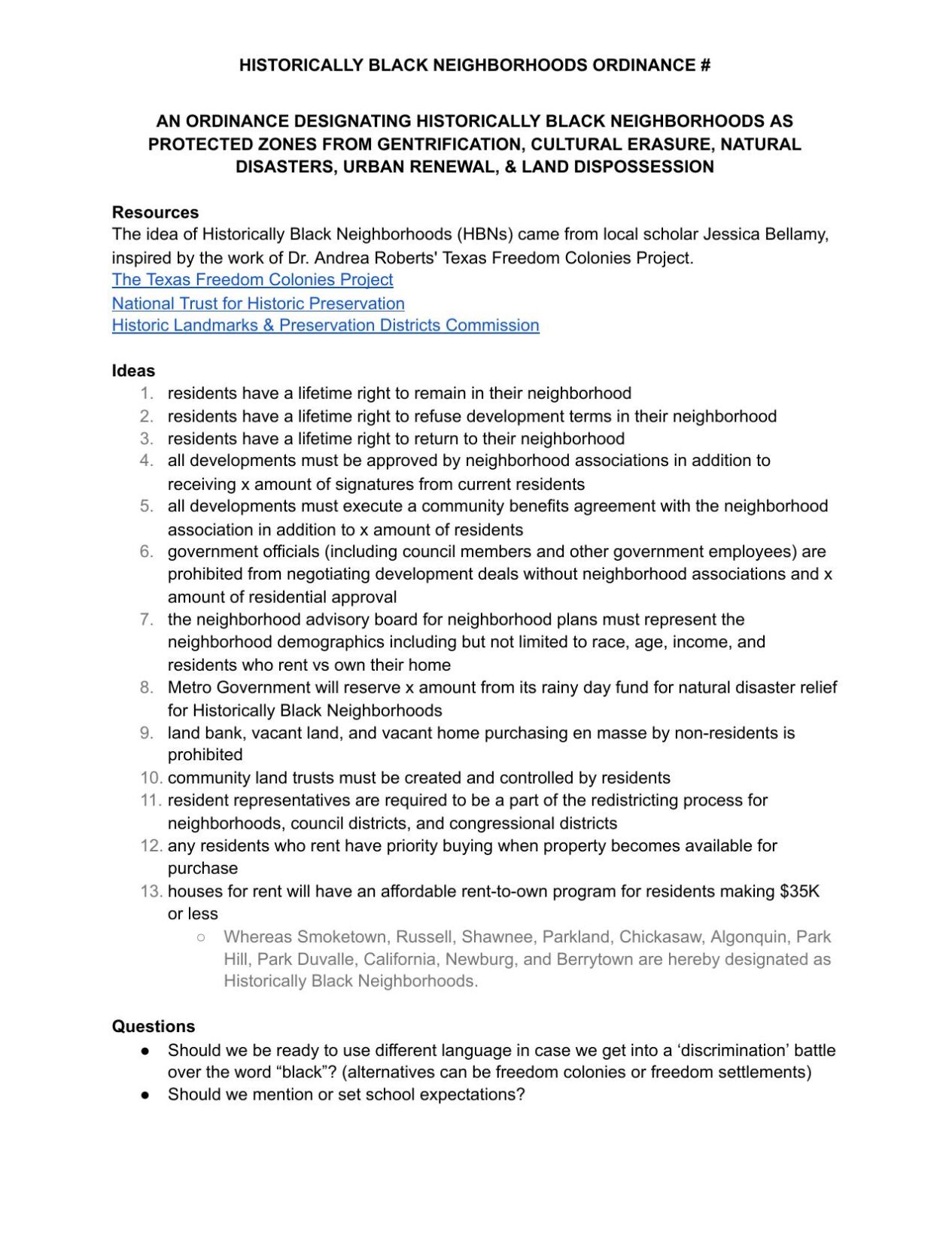 Anti-Gentrification Draft Ordinance