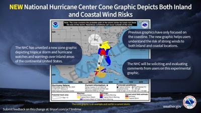 National Hurricane Center Experimental Tropical Cyclone Forecast Cone Graphic...