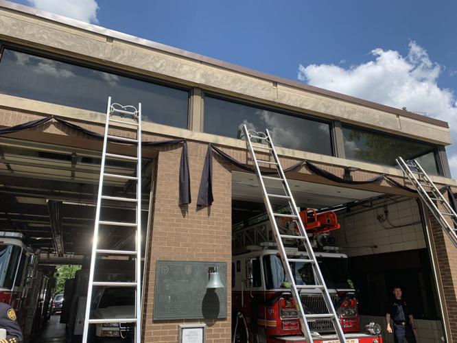 Bunting on Louisville Fire Station