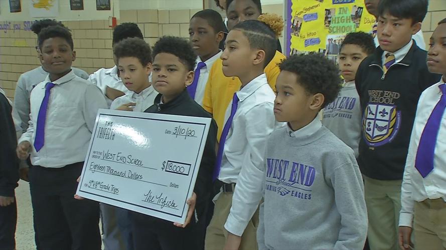West End School $18,000 check presentation on March 10, 2020