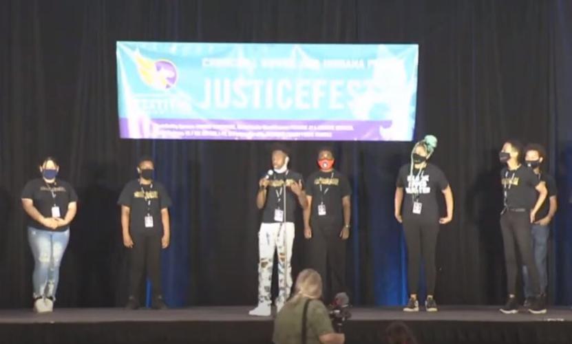 students speak at JusticeFest.JPG