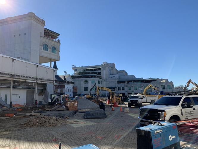 Construction on the paddock at Churchill Downs