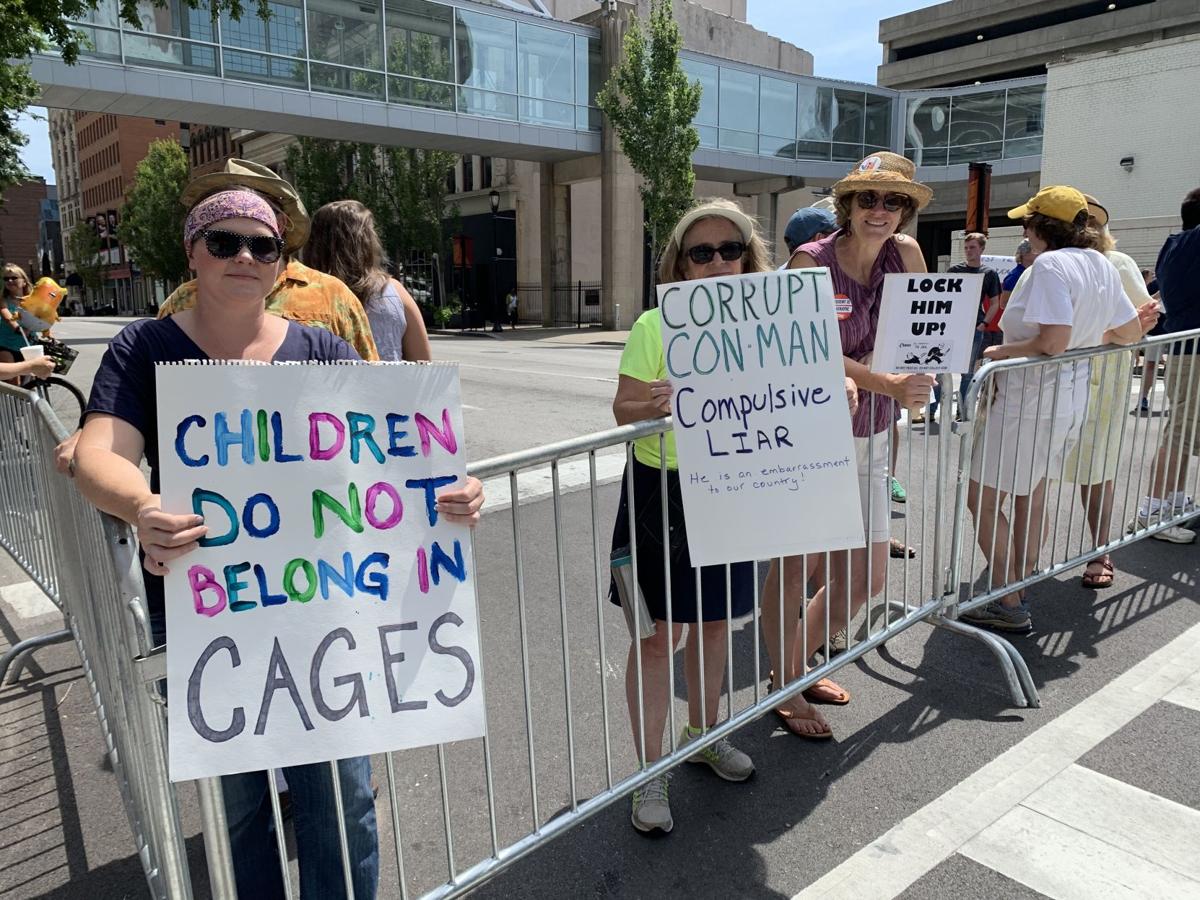 Protesters And Supporters Make Voices Heard During President