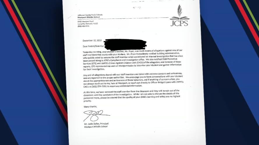 Westport Middle School letter home to students