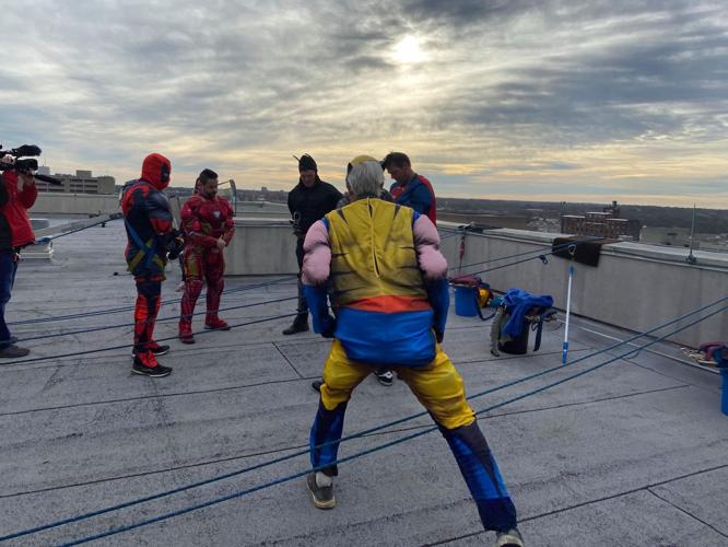 Superhero window washers at Norton Children's Hospital - Feb. 3, 2020