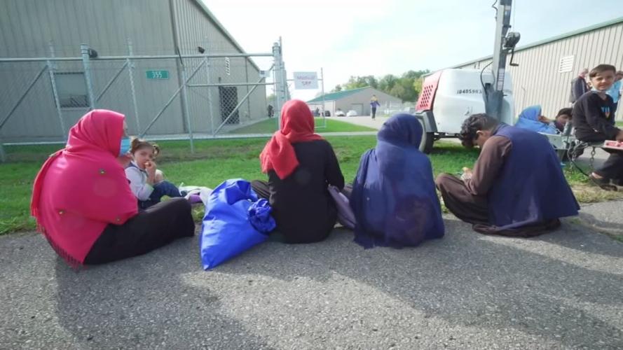 Afghan refugees at Camp Atterbury in Johnson County, Indiana