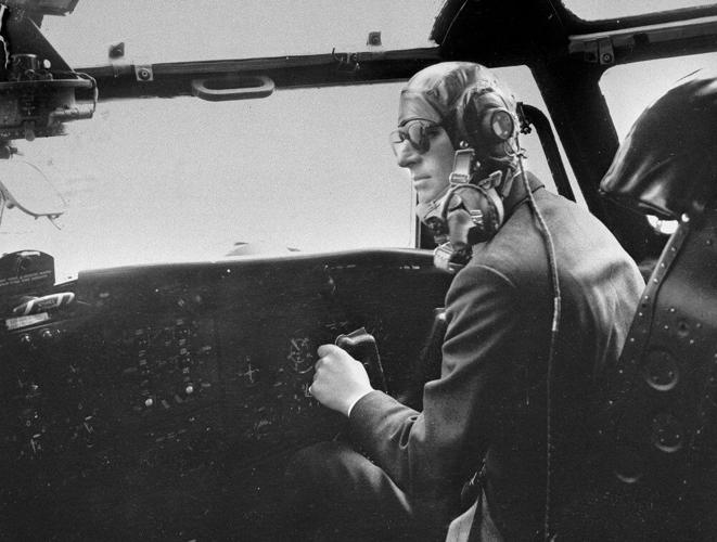 Prince Philip in military transport plane