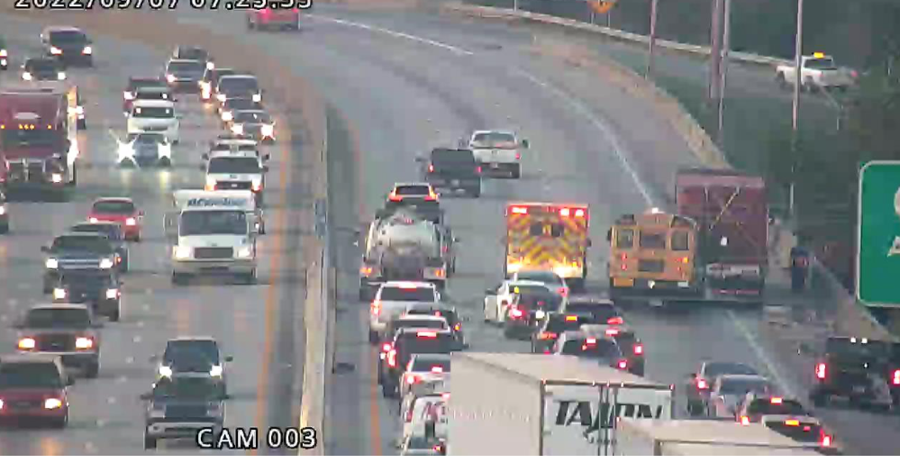 School bus captured on Trimarc cameras near crash on I65