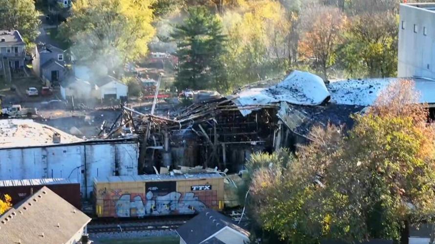 Drone image of plant explosion in Clifton neighborhood - 11.12.24