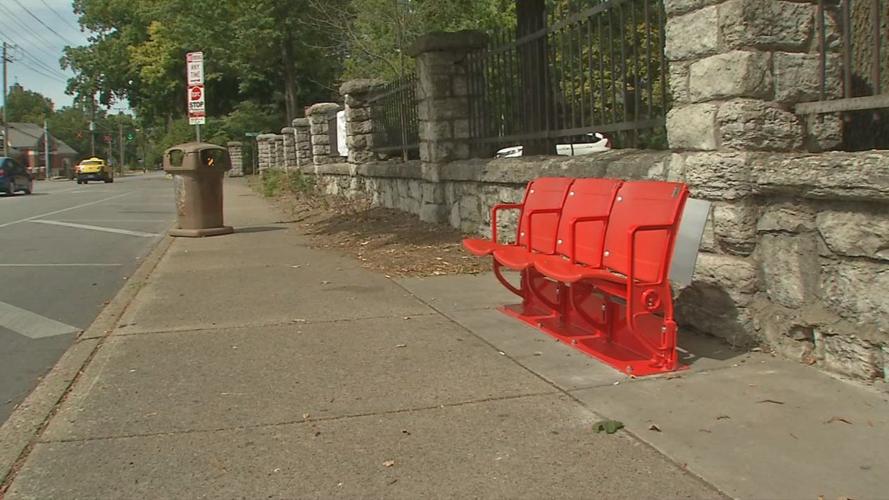 Old Cardinal Stadium bus stop seating