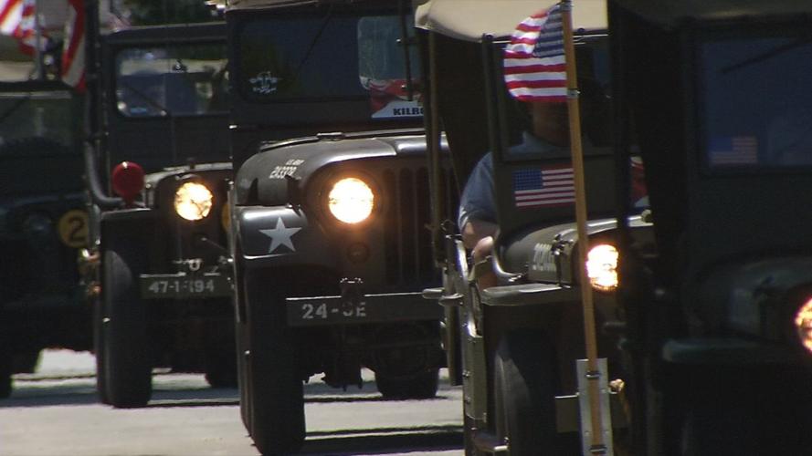 Parade of military vehicles at Zachary Taylor National Cemetery on Memorial Day 2020 (May 25, 2020)