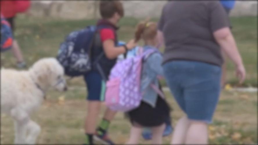 Children wearing masks