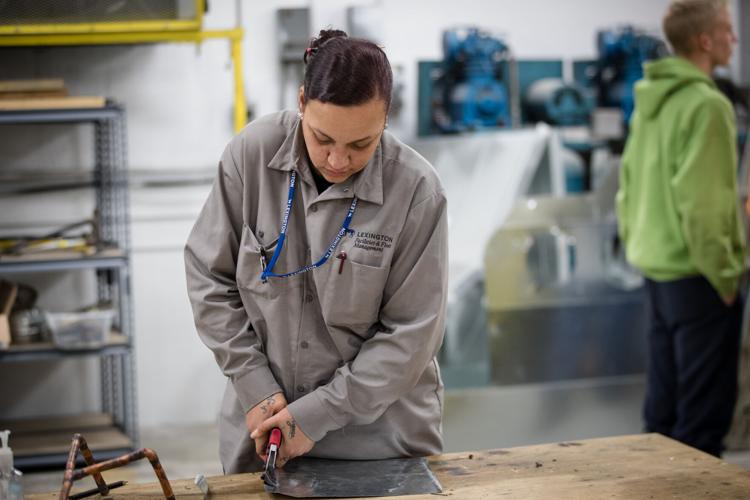 A student at the Building Institute of Central Kentucky in Lexington