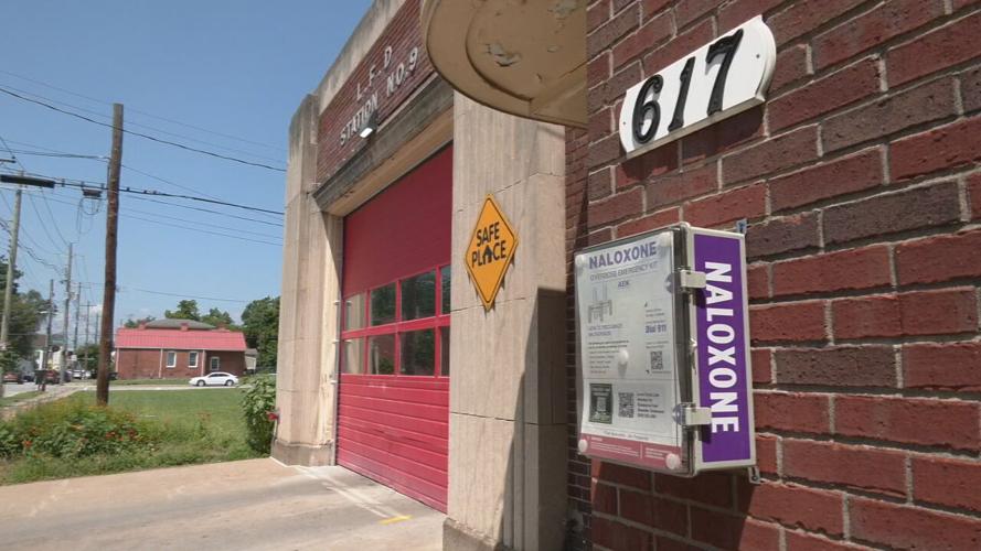 Naloxone/Narcan box at Louisville fire station No. 9
