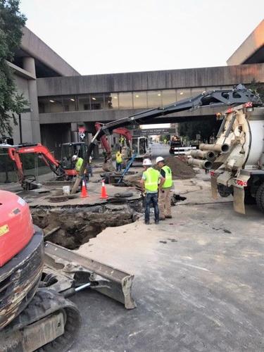 Main break at intersection of South Preston Street and Muhammad Ali Boulevard