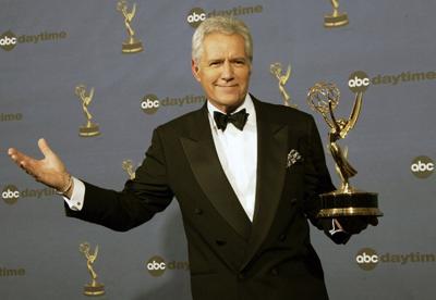 Alex Trebek with award