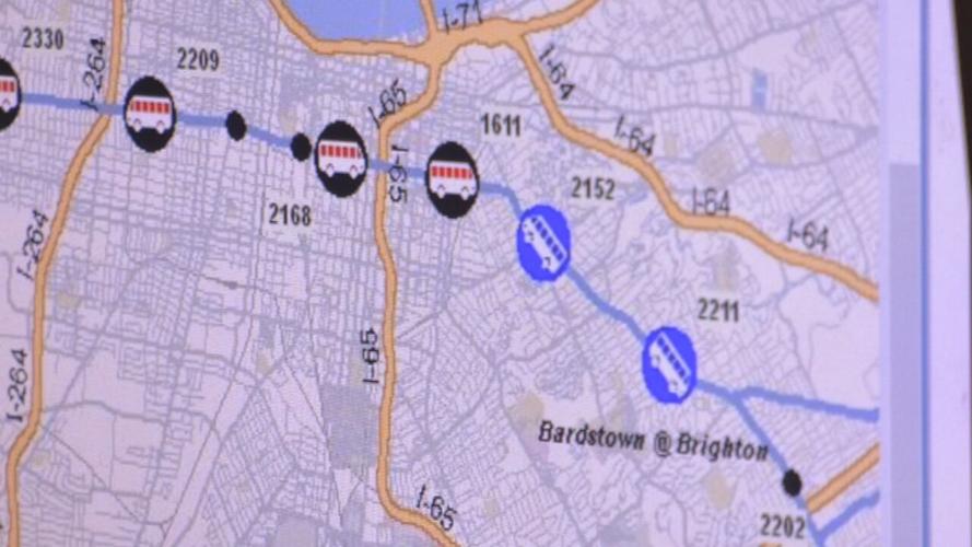 TARC bus routes on computer screen