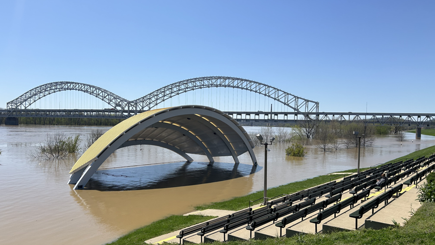 New Albany amphitheater under water