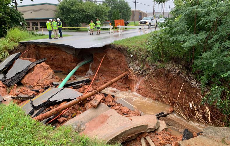Road collapse on Bunsen Way on Sept. 3, 2020