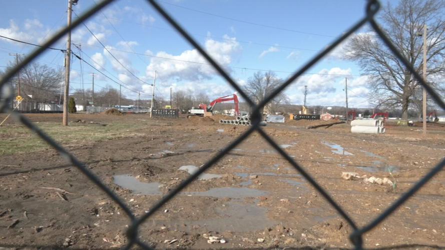 Construction at the site of the former Beechwood Neighborhood in New Albany
