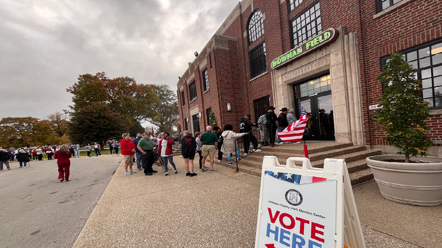 Voting Lines at Bowman Field