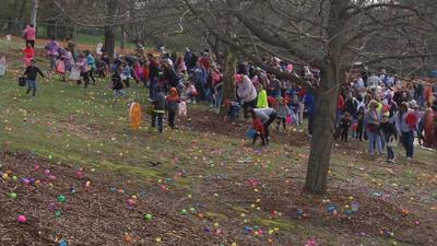 Thousands of kids hunt for Easter eggs at the Louisville Zoo's 'Eggstravaganza'
