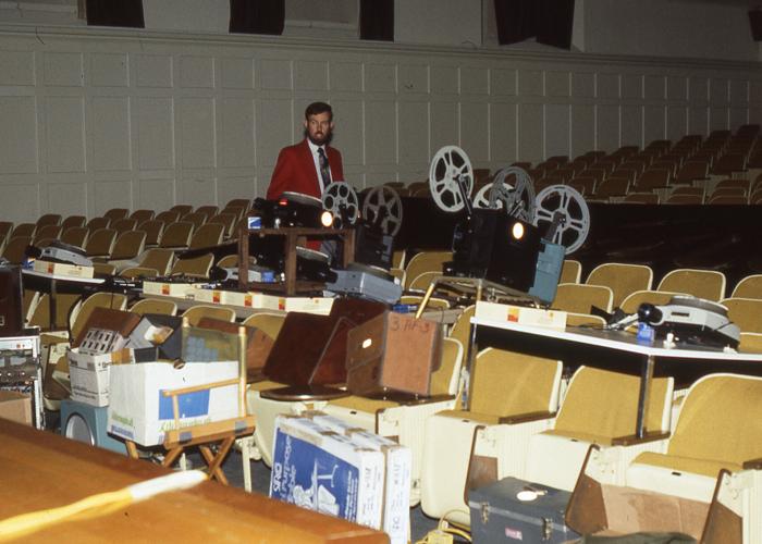 Charles Shaw before a presentation