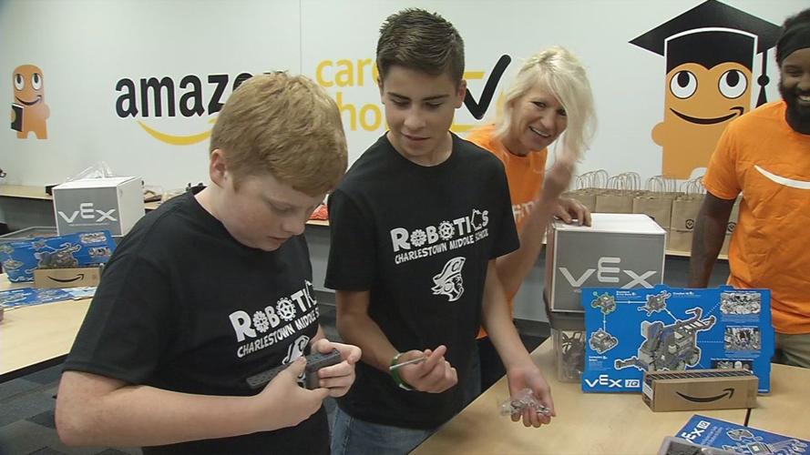 STEM students at Amazon