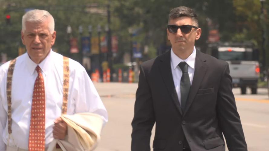 Thomas Czartorski walks to federal court