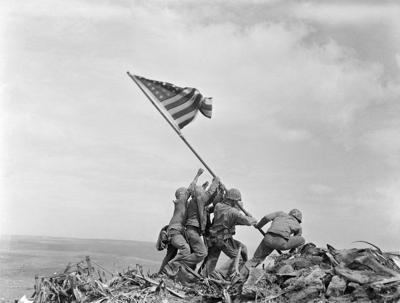 Iwo Jima flag raising photo