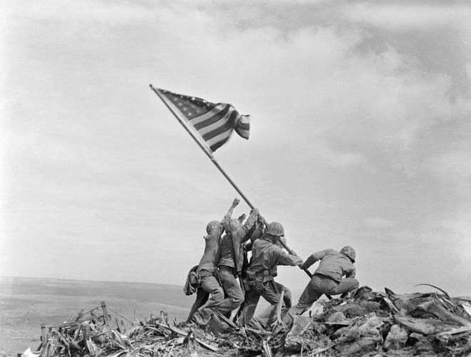 Iwo Jima flag raising photo