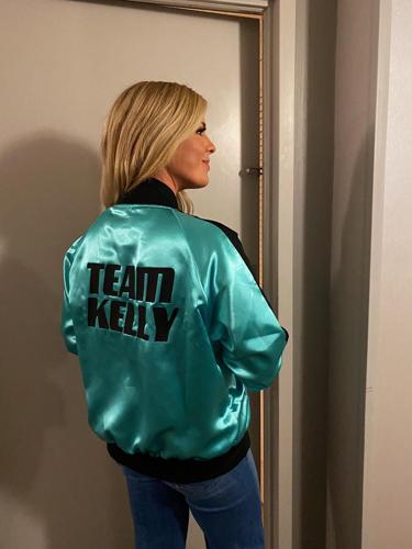 Kinsey Rose wears her 'Team Kelly' jacket