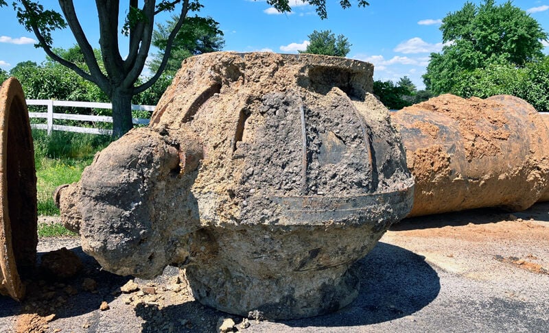 Check valve removed by Louisville Water Company workers in May 2022 during Frankfort Avenue project