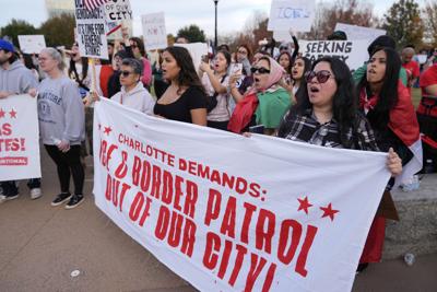 Federal immigration Enforcement North Carolina protest 11-15-2025