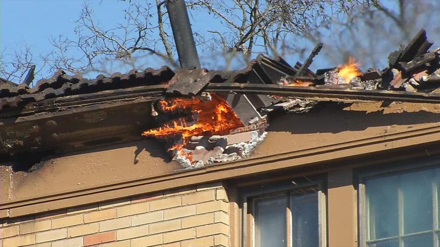 Brownsboro Road Fire Flames Closeup