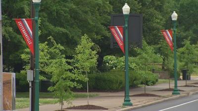 Flags on Jeffersonville street