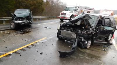 Fatal crash scene on Highway 135 in Harrison County, Indiana