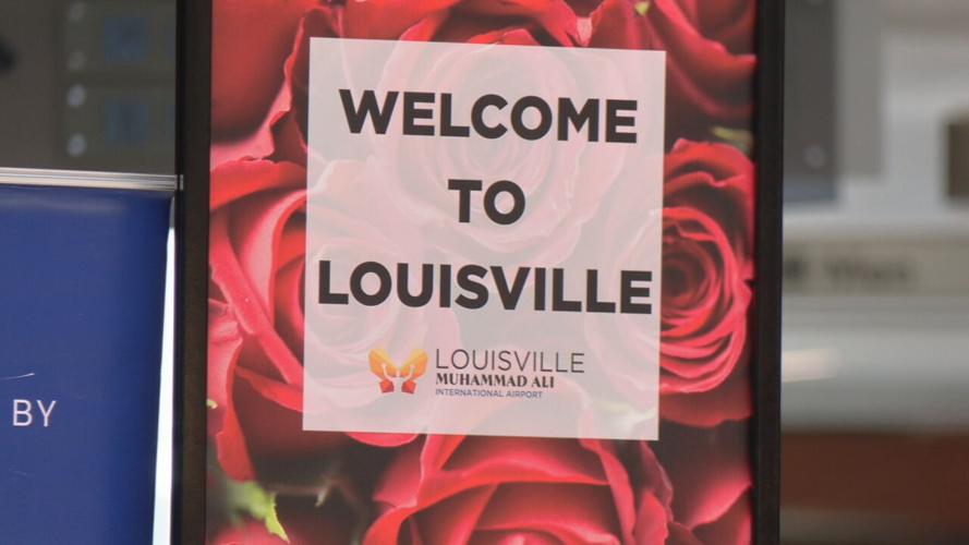 Welcome to Louisville airport sign