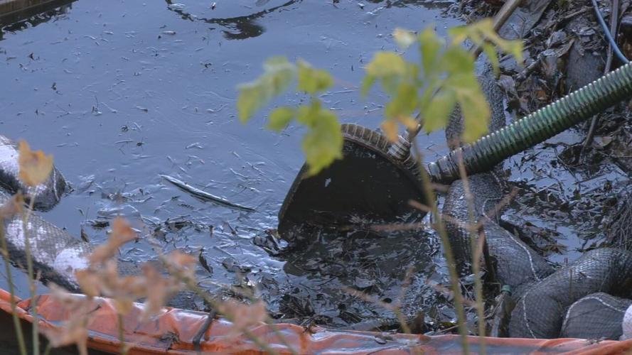 National Turnpike waterway oil slick 11-5-25