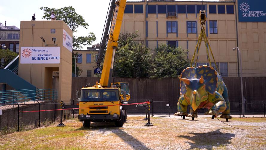 Lottie the Triceratops placed on Kentucky Science Center roof