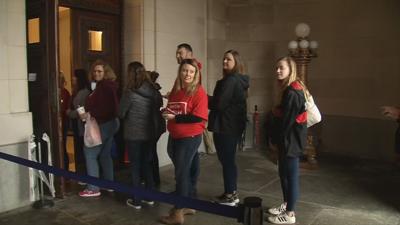 Teachers in Frankfort for sick out 3-14-19