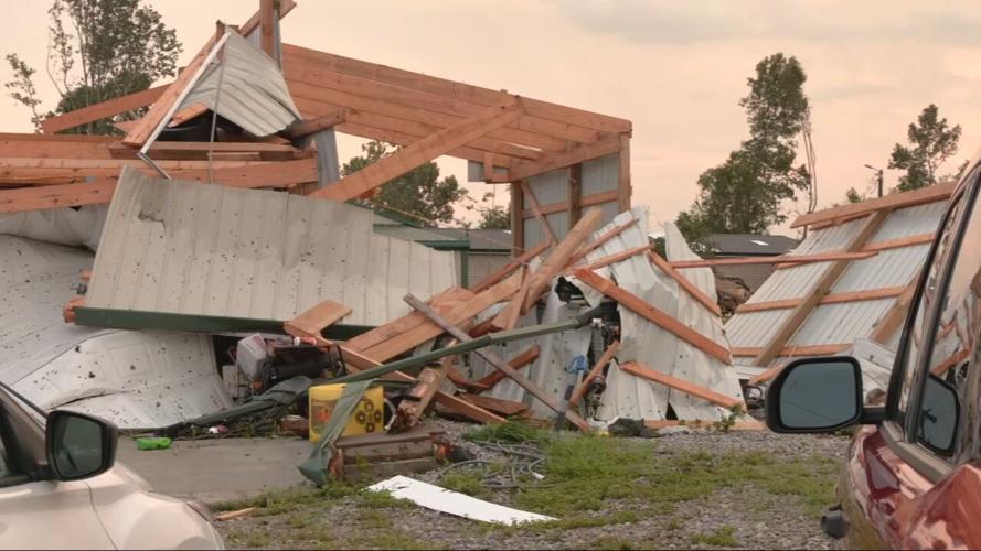Storm damage in Grayson County, Kentucky